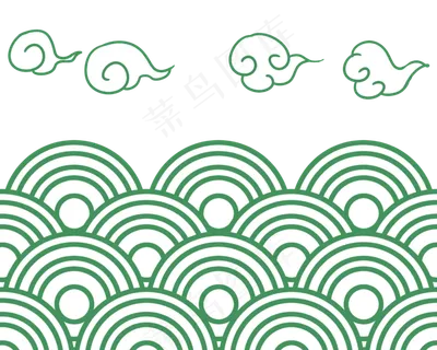 端午节祥云浪花图