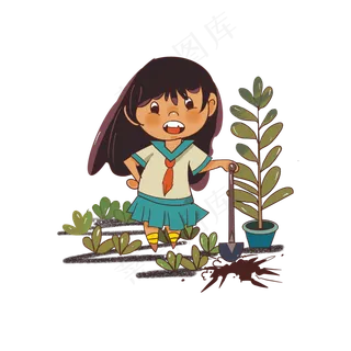 植树节人物植物植树插图