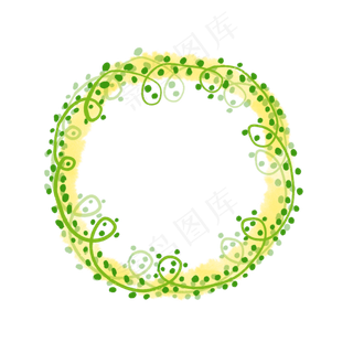 绿色清新春季草圈