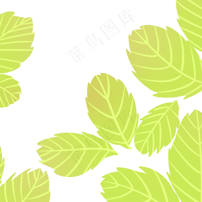 彩绘水彩植物嫩叶子免抠图