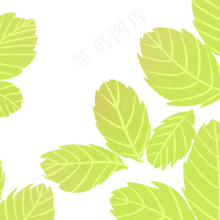 彩绘水彩植物嫩叶子免抠图