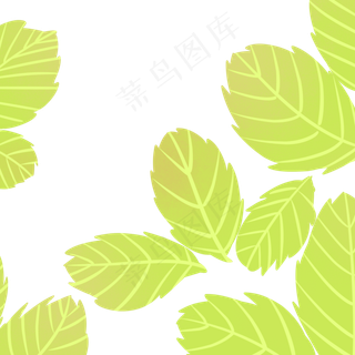 彩绘水彩植物嫩叶子免抠图