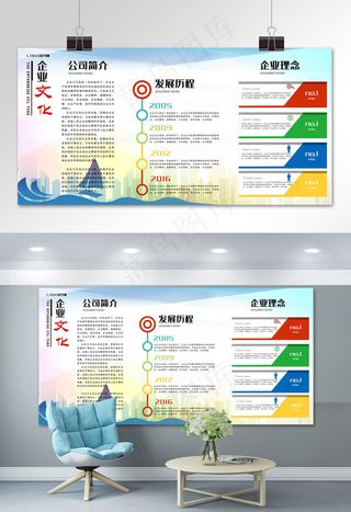 菜鸟图库原创企业文化墙模板素材