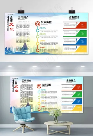 菜鸟图库原创企业文化墙模板素材