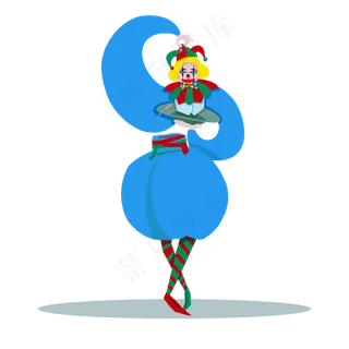 手绘彩色愚人节小丑,免抠元素