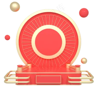 C4D电商主题舞台圆盘底座漂浮免抠