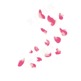 小清新治愈手绘飘舞月季花瓣,免抠元素