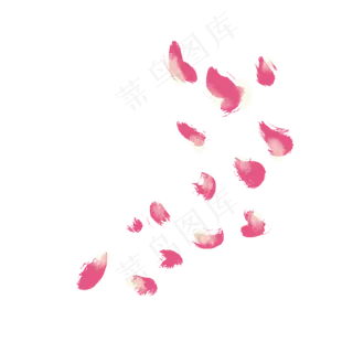 小清新治愈手绘飘舞月季花瓣,免抠元素