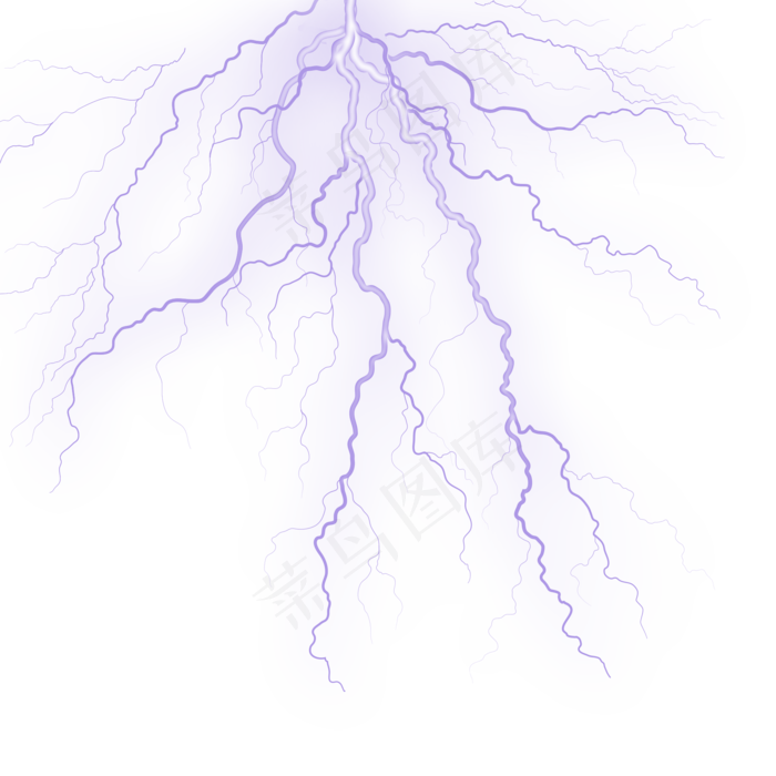 强烈枝杈纵横闪电元素,免抠元素(2000*2000px 300 dpi )psd模版下载