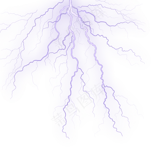 强烈枝杈纵横闪电元素,免抠元素