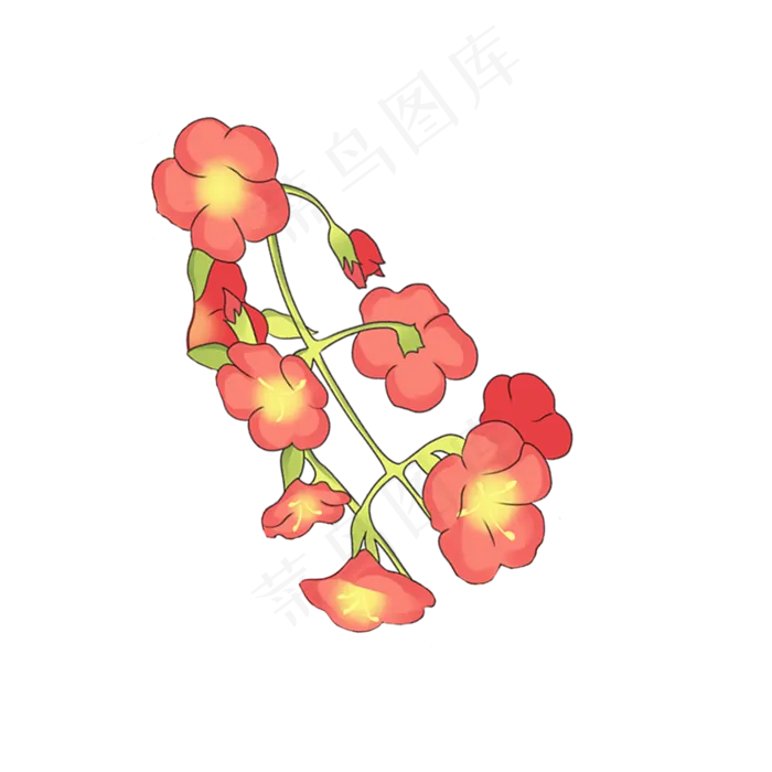 卡通粉色鲜花下载(2000X2000(DPI:300))psd模版下载