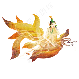 国潮风山海经九尾狐