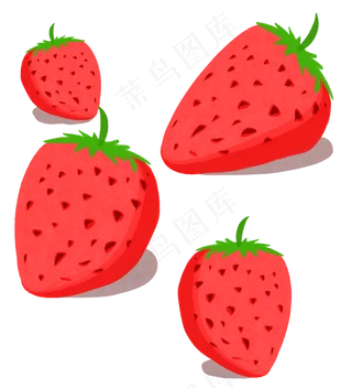 草莓夏季主题手绘风格