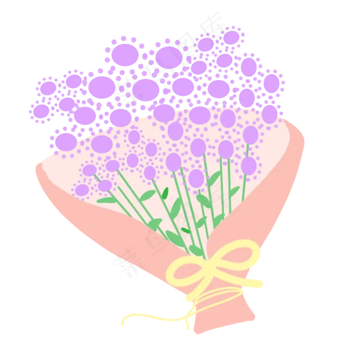 紫色婚礼花束(2000X2000(DPI:300))psd模版下载