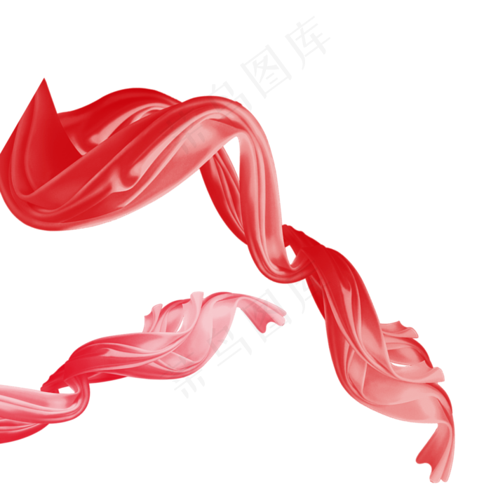 飘动红色绸缎党建(2000X2000(DPI:300))psd模版下载