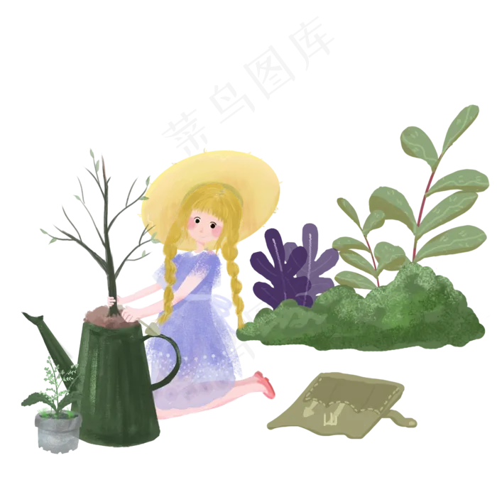 植树节种树的女孩
