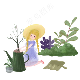 植树节种树的女孩 植树节种树的女孩