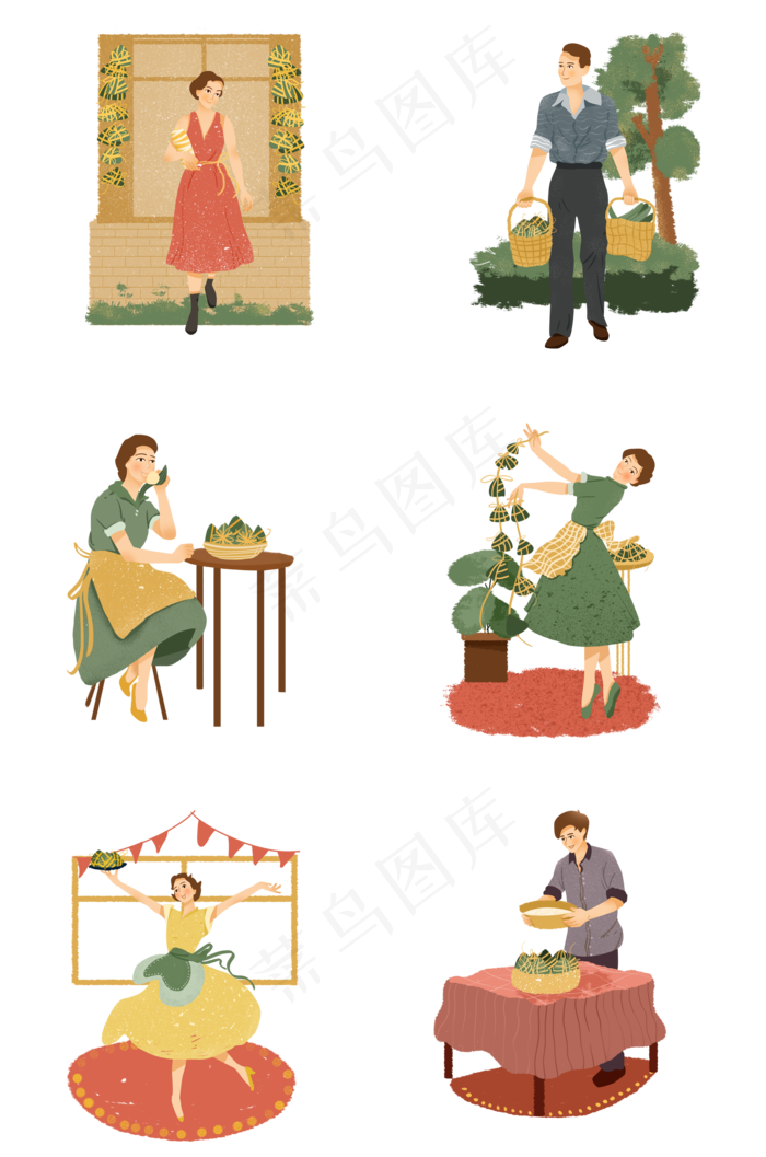 端午节人物合集(2000X3020(DPI:300))psd模版下载