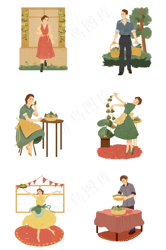 端午节人物合集(2000X3020(DPI:300))psd模版下载