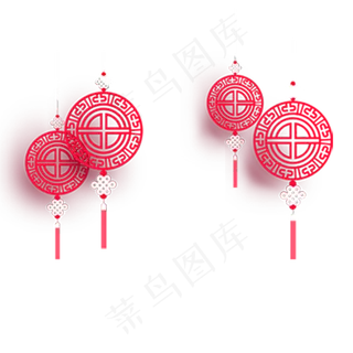 中国结剪纸艺术画,免抠元素