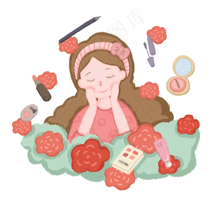 女神节女生化妆PNG免抠图(2400*2300px 300 dpi )psd模版下载