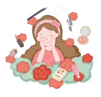 女神节女生化妆PNG免抠图