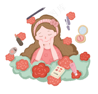 女神节女生化妆PNG免抠图