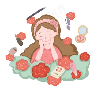 女神节女生化妆PNG免抠图