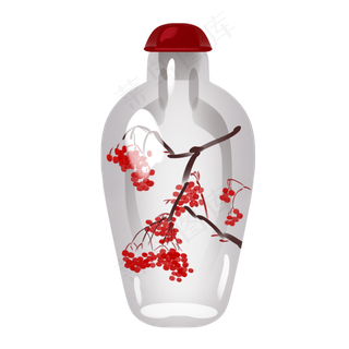 古代物品印花瓶子,免抠元素