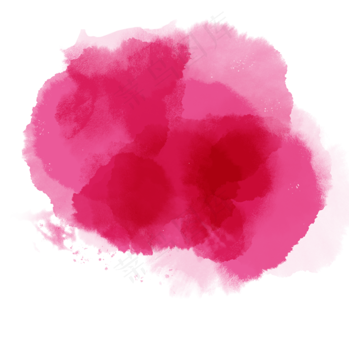 红色水彩墨迹素材图