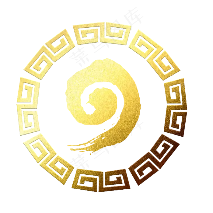 金色中国风印章(2000X2000(DPI:72))psd模版下载