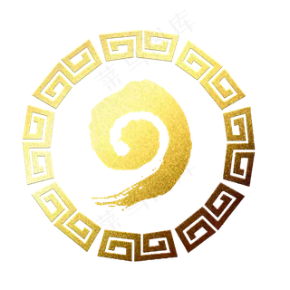 金色中国风印章