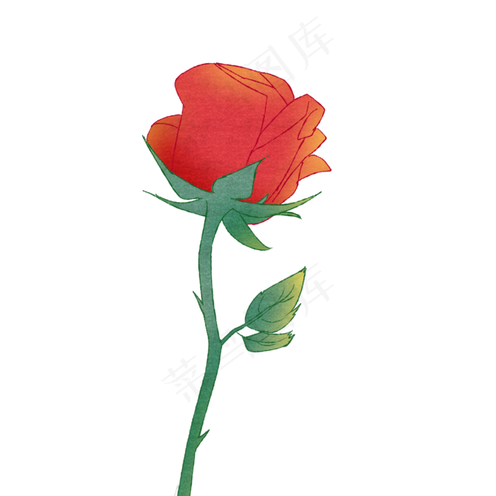 玫瑰花卡通水彩花束(3000X3000(DPI:300))psd模版下载