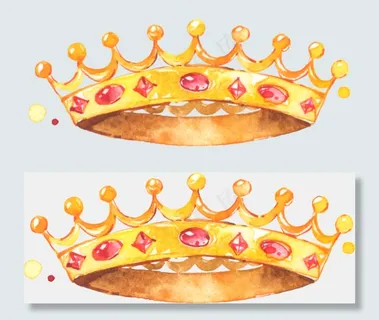 水彩手绘公主金色皇冠,免抠元素 水彩手绘公主金色皇冠,免抠元素