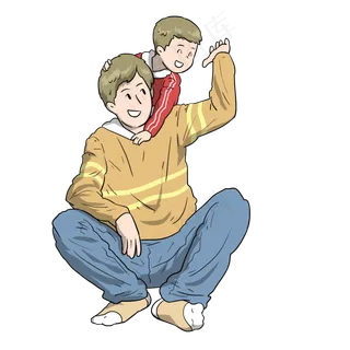 父亲节人物素材卡通手绘