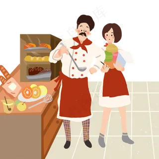 在厨房做饭的男女 在厨房做饭的男女