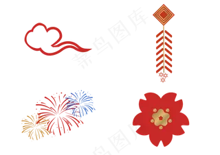 春节烟花炮竹,免抠元素