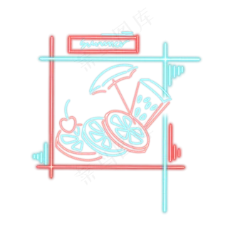 夏日海滩促销打折清凉水果饮料标