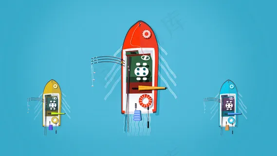 出行小船交通工具旅游