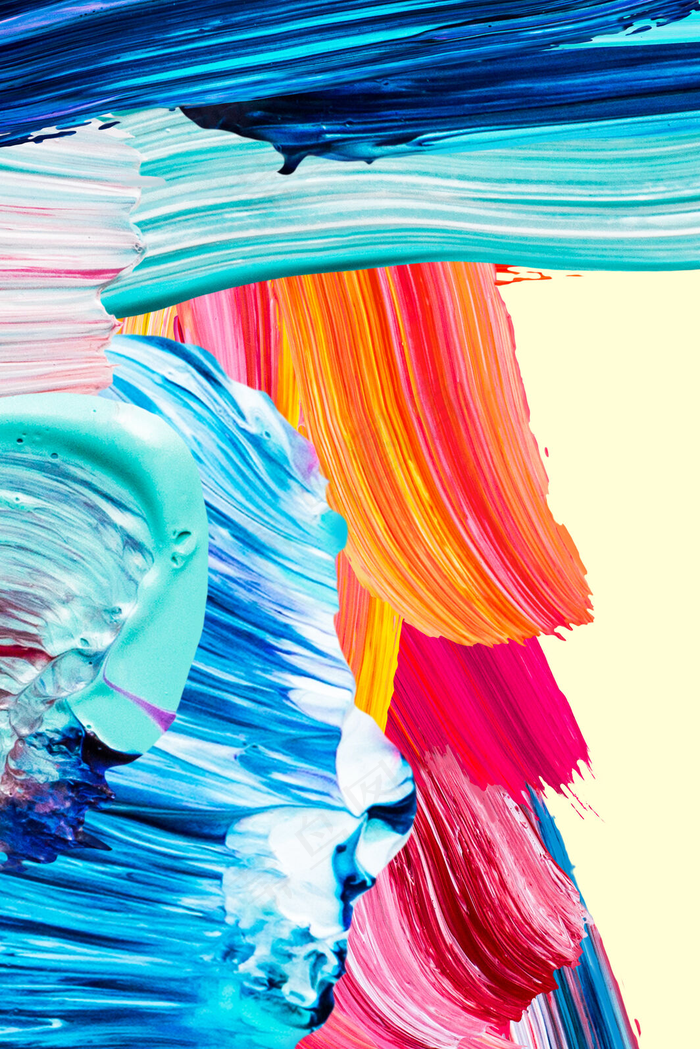 红色蓝色油漆颜料纹理H5背景 