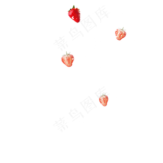 白色透明草莓冰块元素,免抠元素