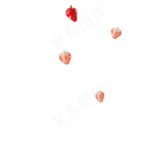 白色透明草莓冰块元素,免抠元素