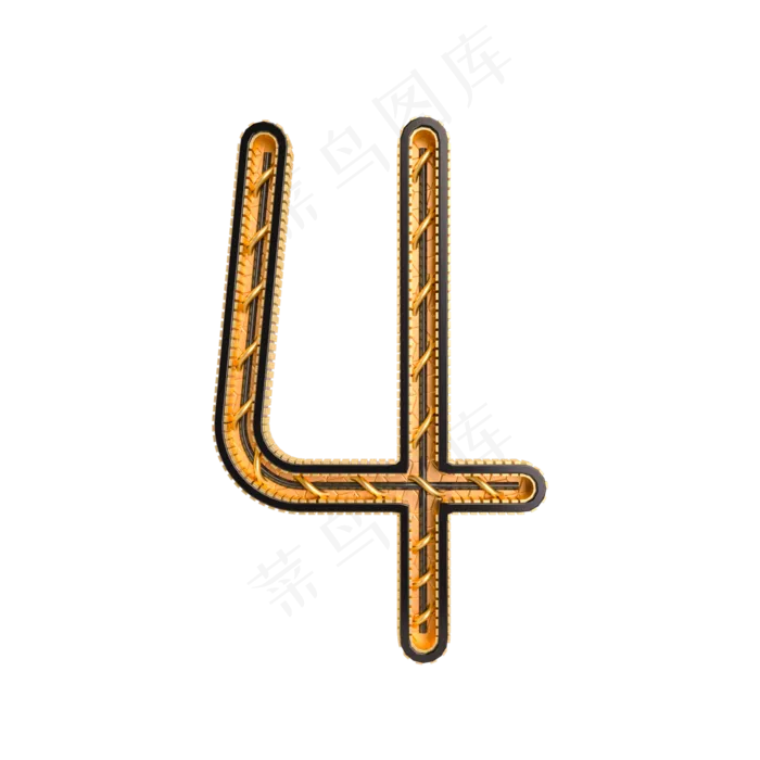 黑金倒计时周年庆数字4