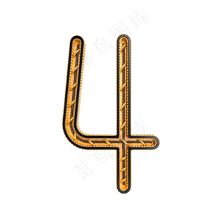 黑金倒计时周年庆数字4