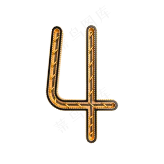 黑金倒计时周年庆数字4