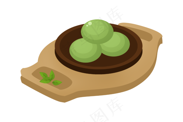 一盘清明青团食物(3000X2000(DPI:300))psd模版下载