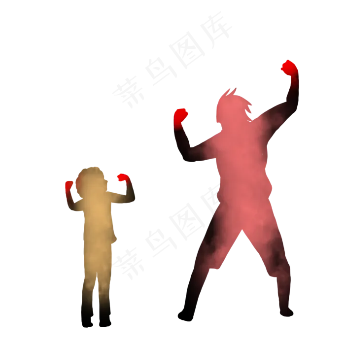 卡通父亲与孩子温馨剪影(3000X3000(DPI:300))psd模版下载