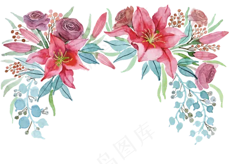 水彩植物百合花底纹 水彩植物百合花底纹