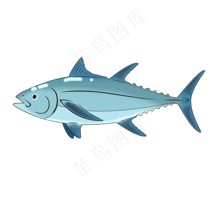 海鲜海洋生物鱼 青鱼金枪鱼,免抠元素(2000*2000px)psd模版下载