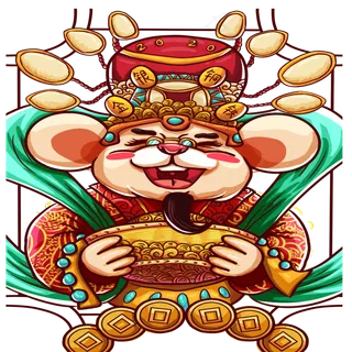 2020鼠年财神开心的胖老鼠,免抠元素
